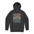 Keep Life Simple - Mens Hoodie Asphalt Marle Mens Hoodie Positivity Printed In Australia