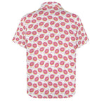 Pink Donuts Women's Short-Sleeve Button Up Shirt Women's Short-Sleeve Button Up Shirt Food Printed Offshore