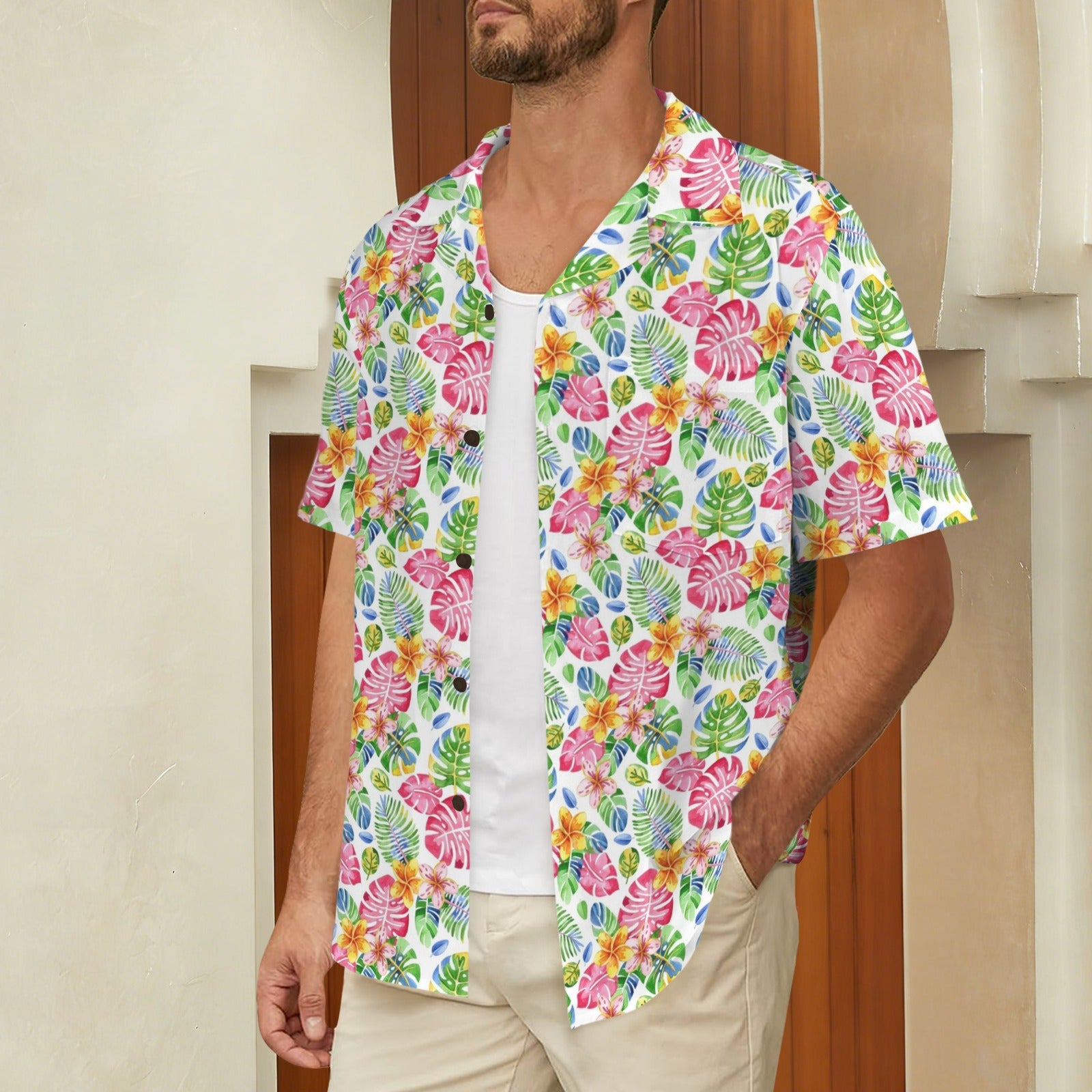 Bright Painted Tropical Men's Hawaiian Shirt