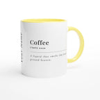 Personalised - Coffee Definition - White 11oz Ceramic Mug with Colour Inside Ceramic Yellow Personalised 11oz Mug Coffee customise Globally Fulfilled personalise