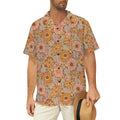 Orange Retro Floral Men's Hawaiian Shirt