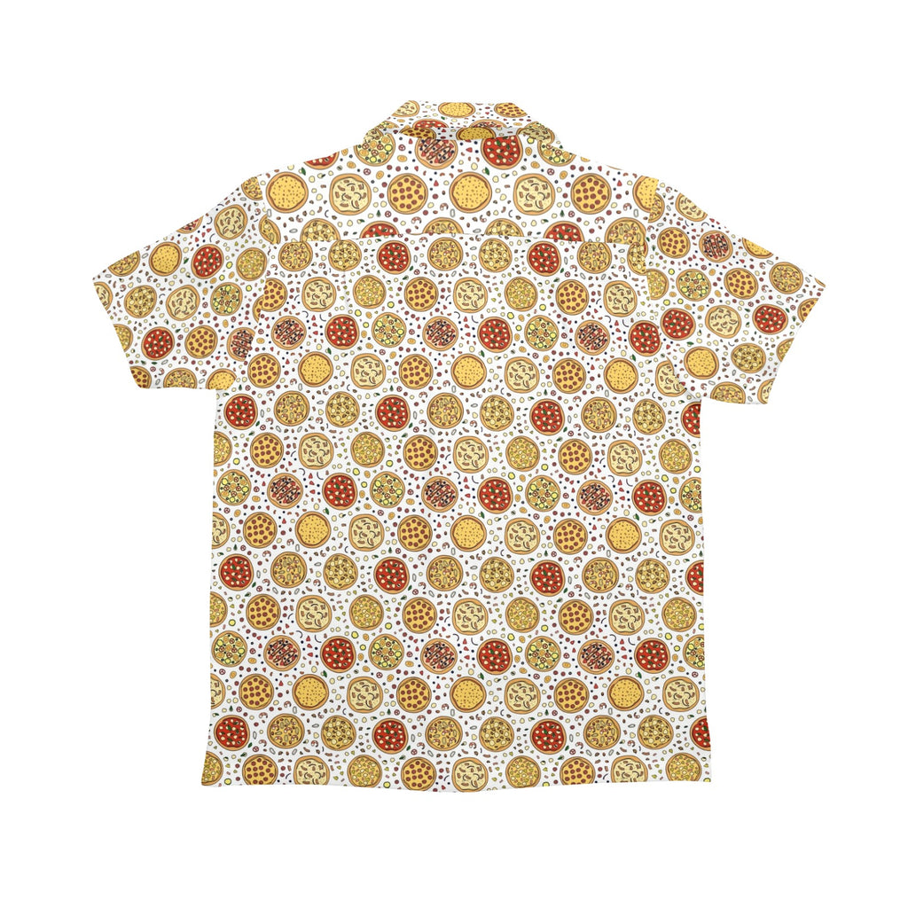 Round Pizzas On White Senior Kids Hawaiian Shirt