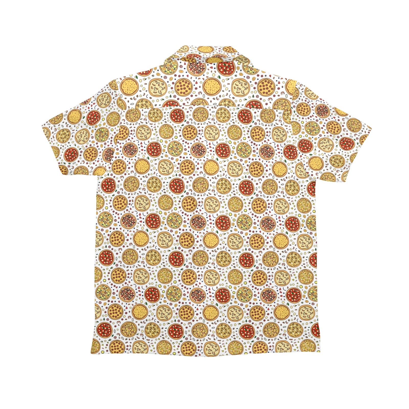 Round Pizzas On White Senior Kids Hawaiian Shirt