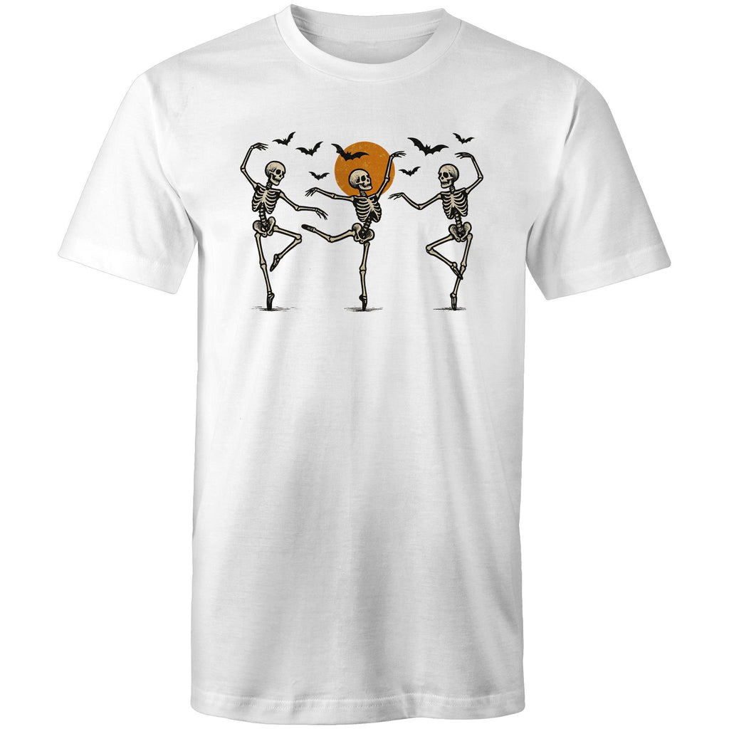 Skeleton Dance, Halloween - Mens T-Shirt White Mens T-shirt Halloween Printed In Australia
