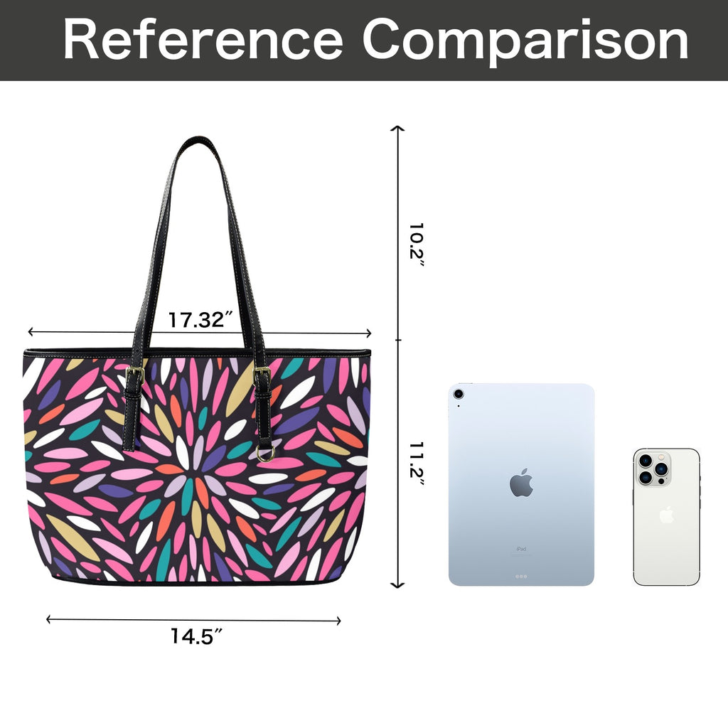 Colour Burst - Leather Tote Bag-Large