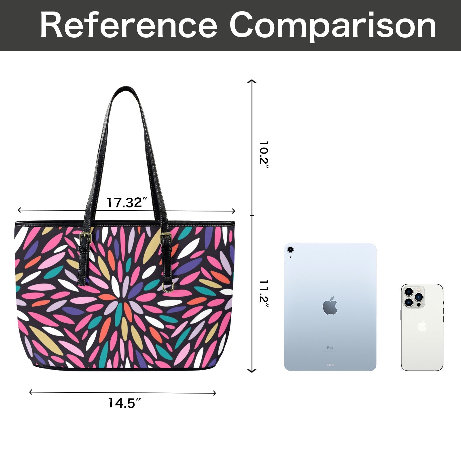 Colour Burst - Leather Tote Bag-Large