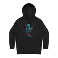 Robot - Womens Hoodie Black Womens Hoodie Printed In Australia Sci Fi