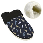 Chess Pattern Men's Fur Trim Thick-Sole Indoor Slippers Men's Fur Trimmed Slippers Chess Games Printed Offshore