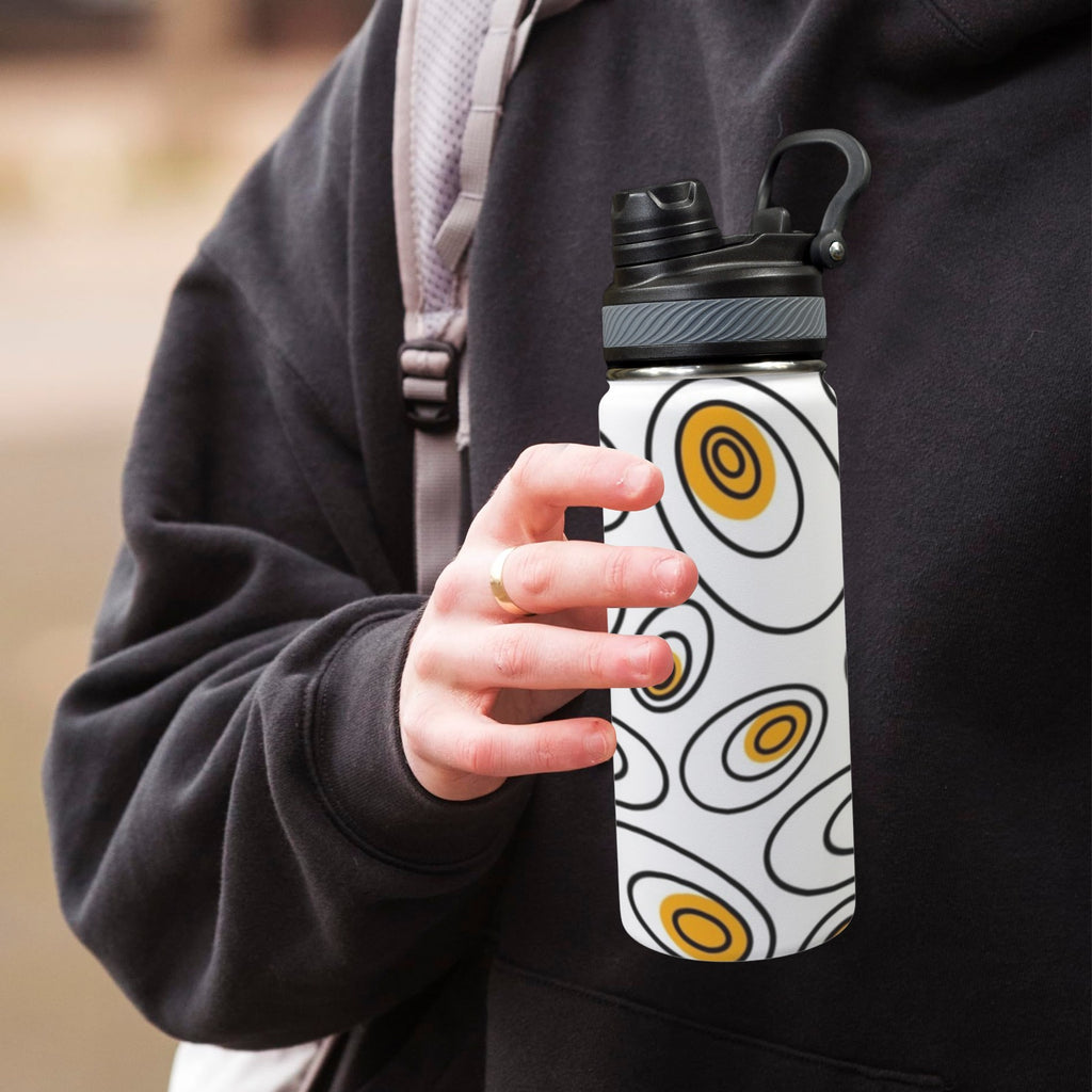 Abstract Eggs - Insulated Water Bottle with Dual-Use Lid (18oz) Insulated Water Bottle with Dual-Use Lid (18oz) Food Printed Offshore
