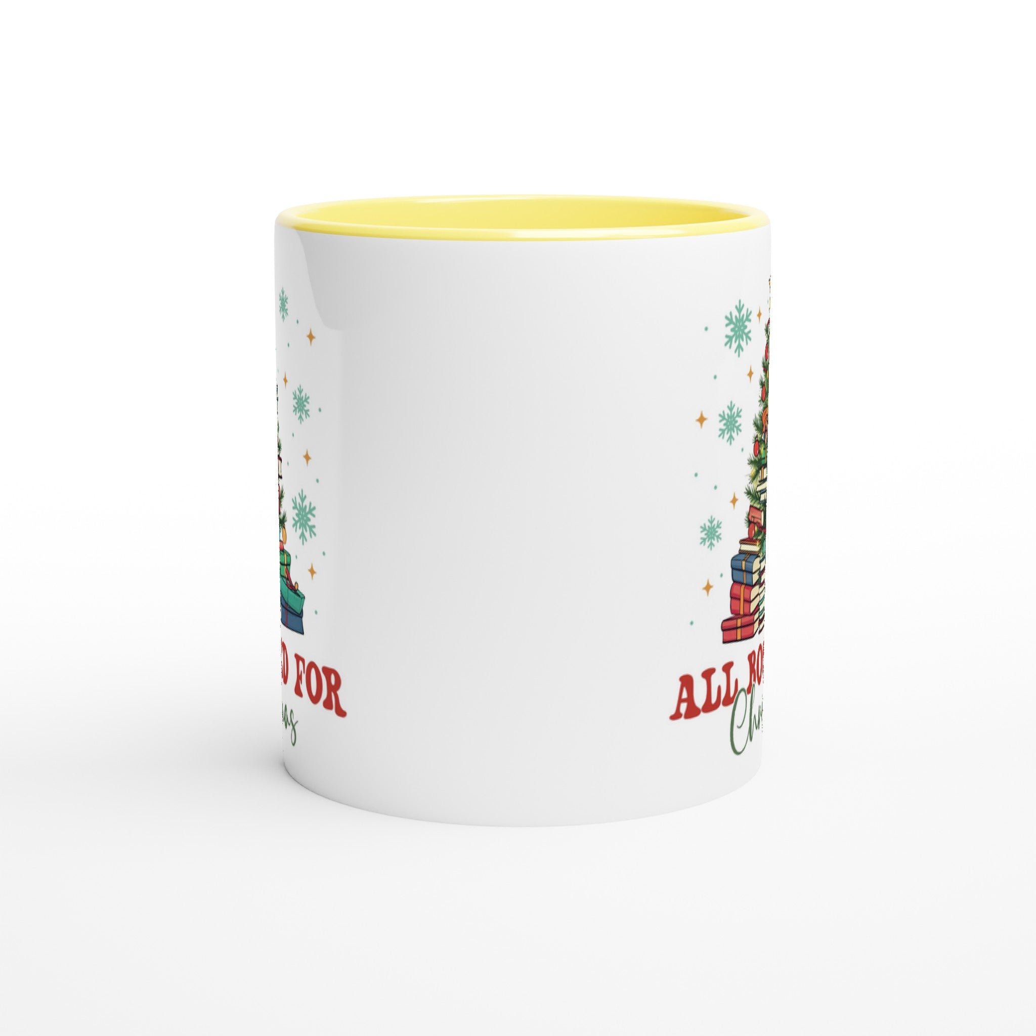 All Booked For Christmas White 11oz Ceramic Mug with Color Inside Colour 11oz Mug