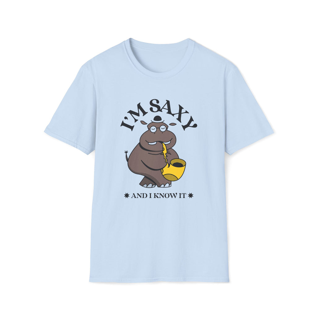 I'm Saxy And I Know It, Saxophone Hippo - Unisex Softstyle T-shirt