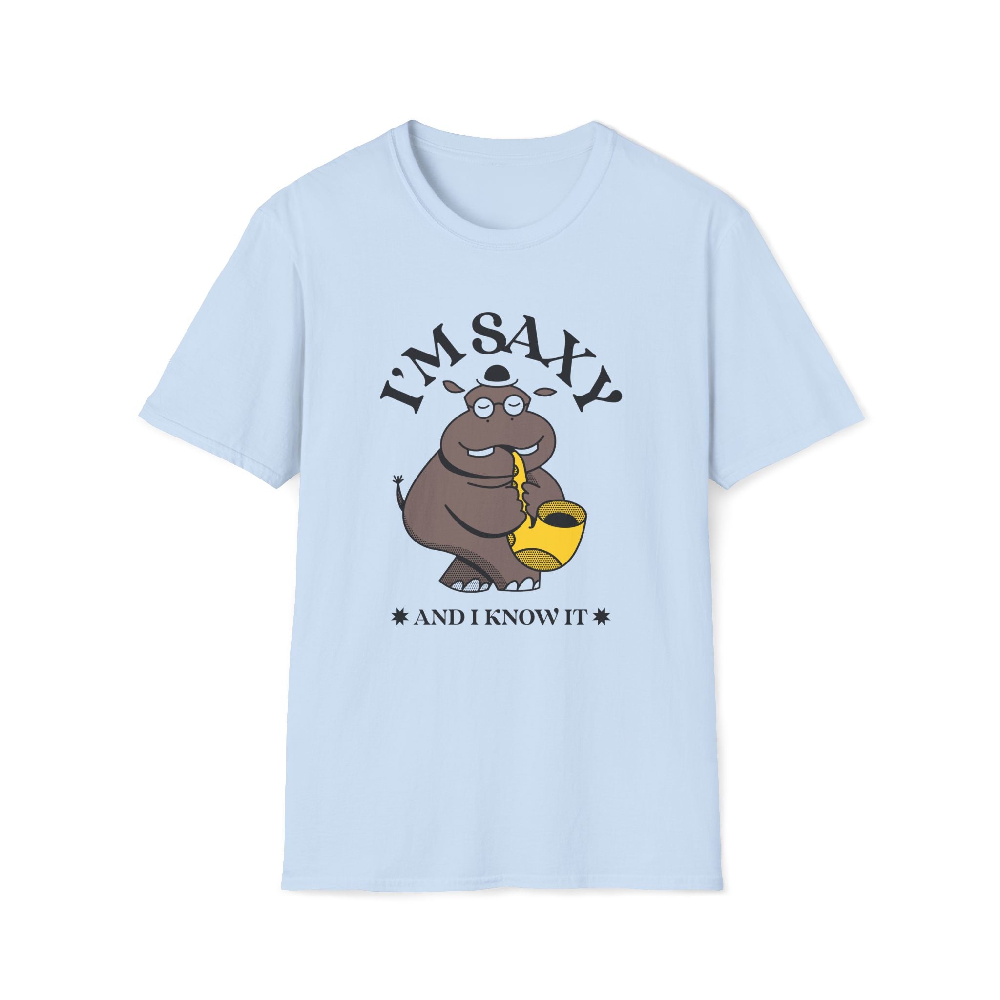 I'm Saxy And I Know It, Saxophone Hippo - Unisex Softstyle T-shirt