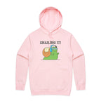 Snailing It - Mens Hoodie Pink Mens Hoodie animal Fitness Positivity Printed In Australia