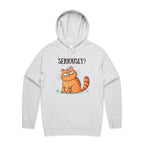 Cat, Seriously? - Mens Hoodie White Marle Mens Hoodie animal Printed In Australia
