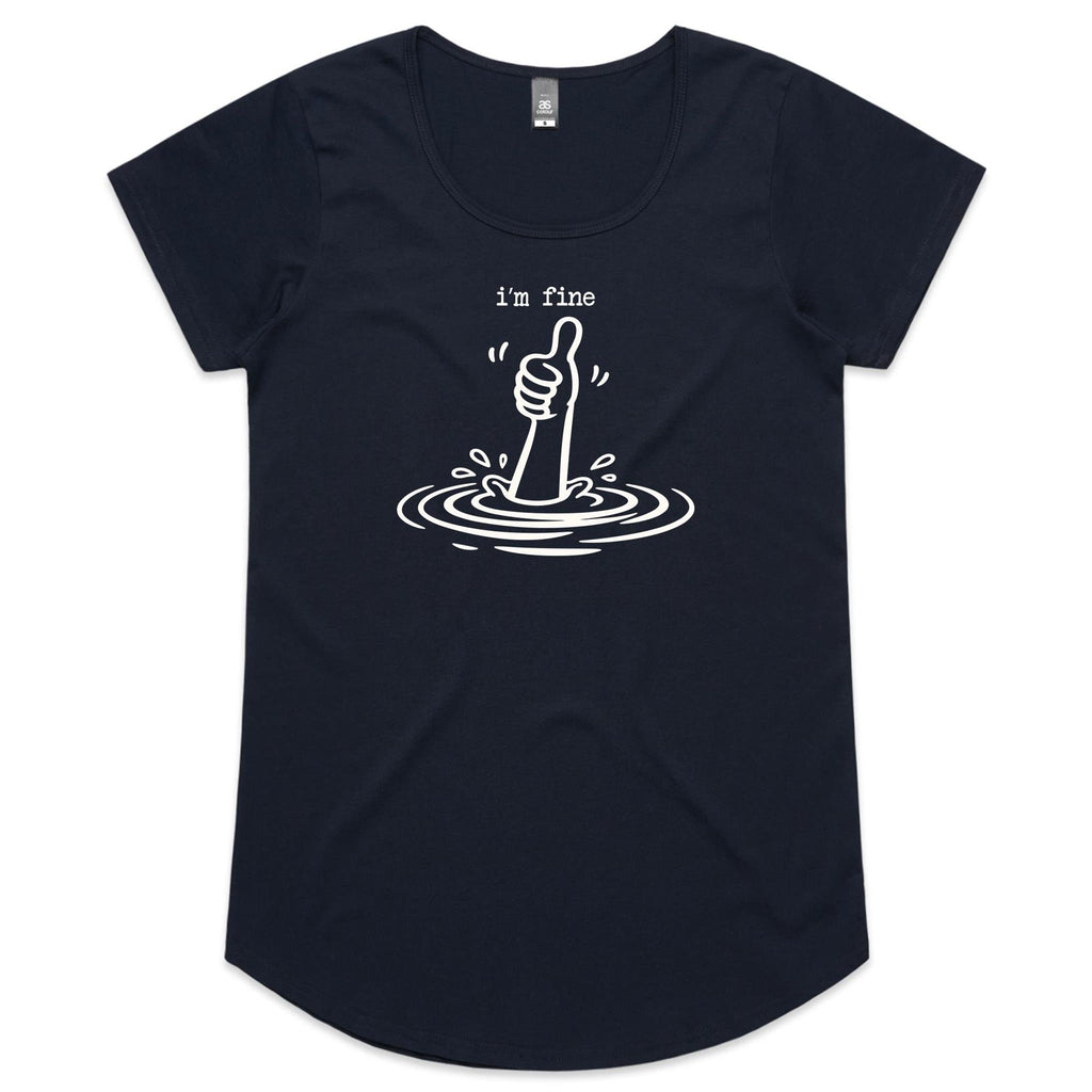 I'm Fine Drowning Thumbs Up Women's AS Colour Scoop Neck T-Shirt