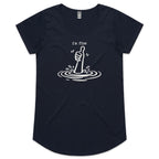I'm Fine Drowning Thumbs Up Women's AS Colour Scoop Neck T-Shirt