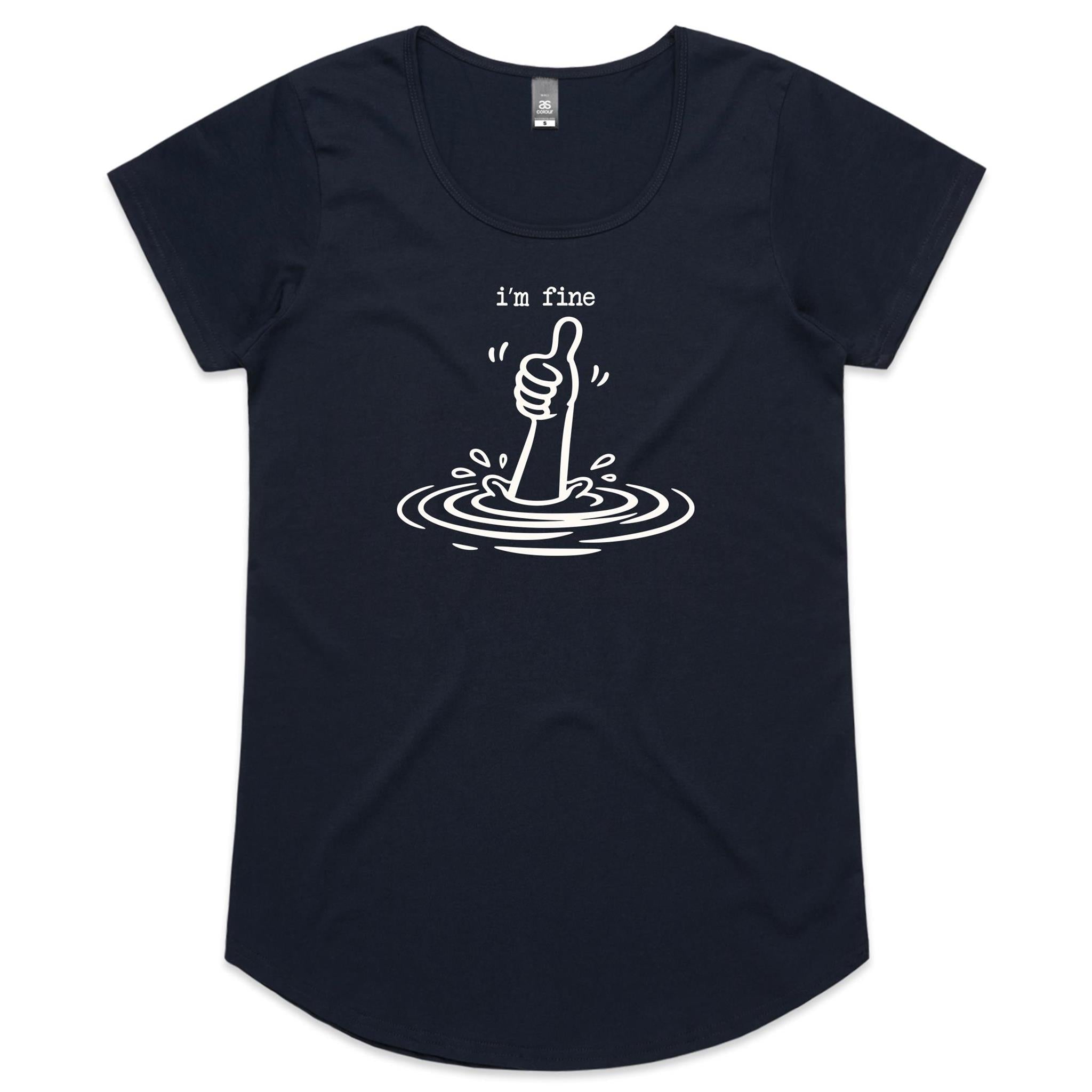I'm Fine Drowning Thumbs Up Women's AS Colour Scoop Neck T-Shirt