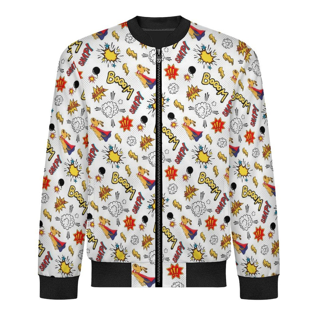 Super Dog Men's Casual Zip‑Up Bomber Jacket
