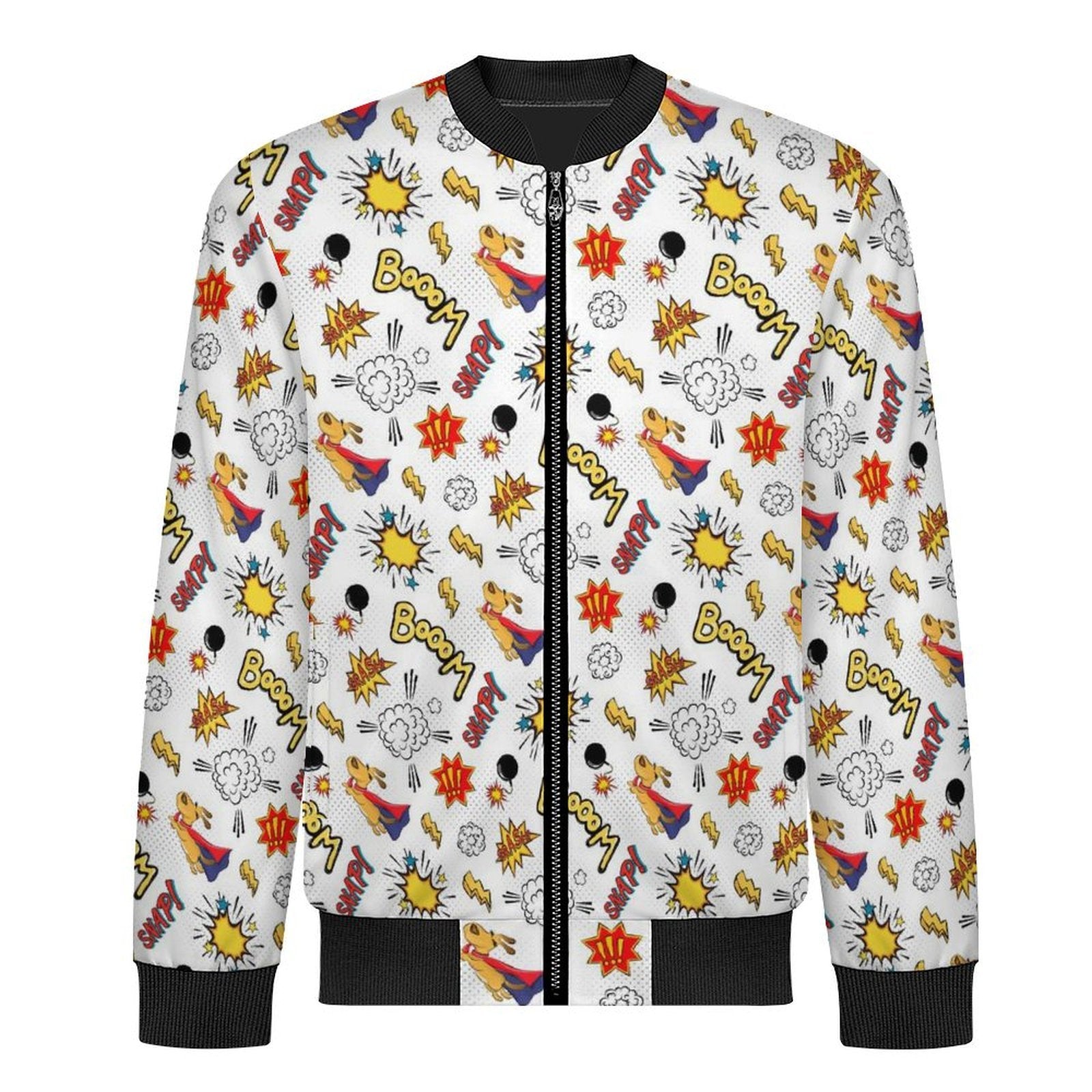 Super Dog Men's Casual Zip‑Up Bomber Jacket