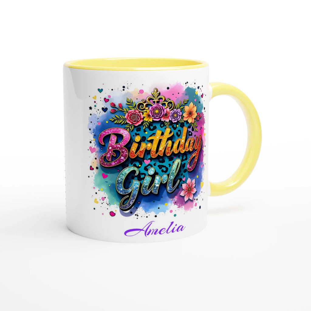 Personalise - Birthday Girl - 11oz Ceramic Mug Personalised 11oz Mug Birthday customise Globally Fulfilled Name personalise