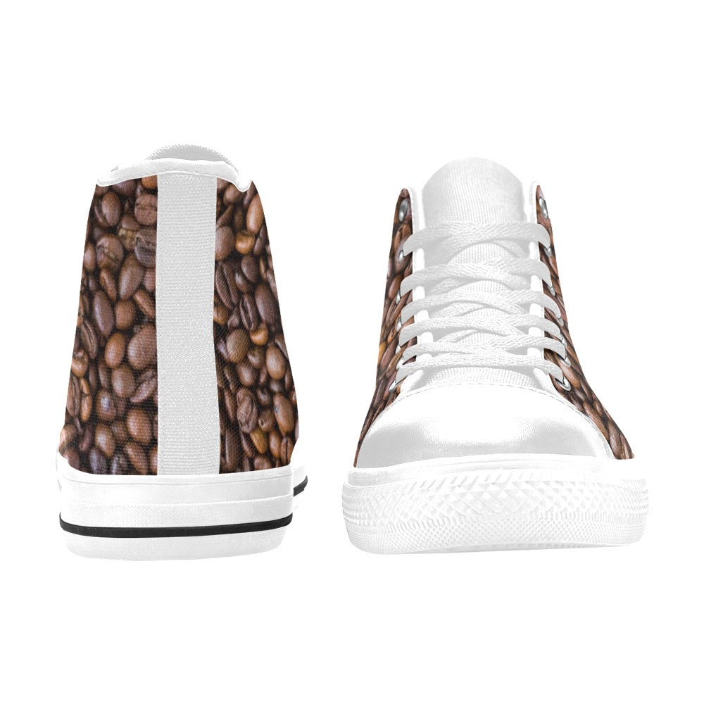 Coffee Beans - Men's High Top Canvas Shoes