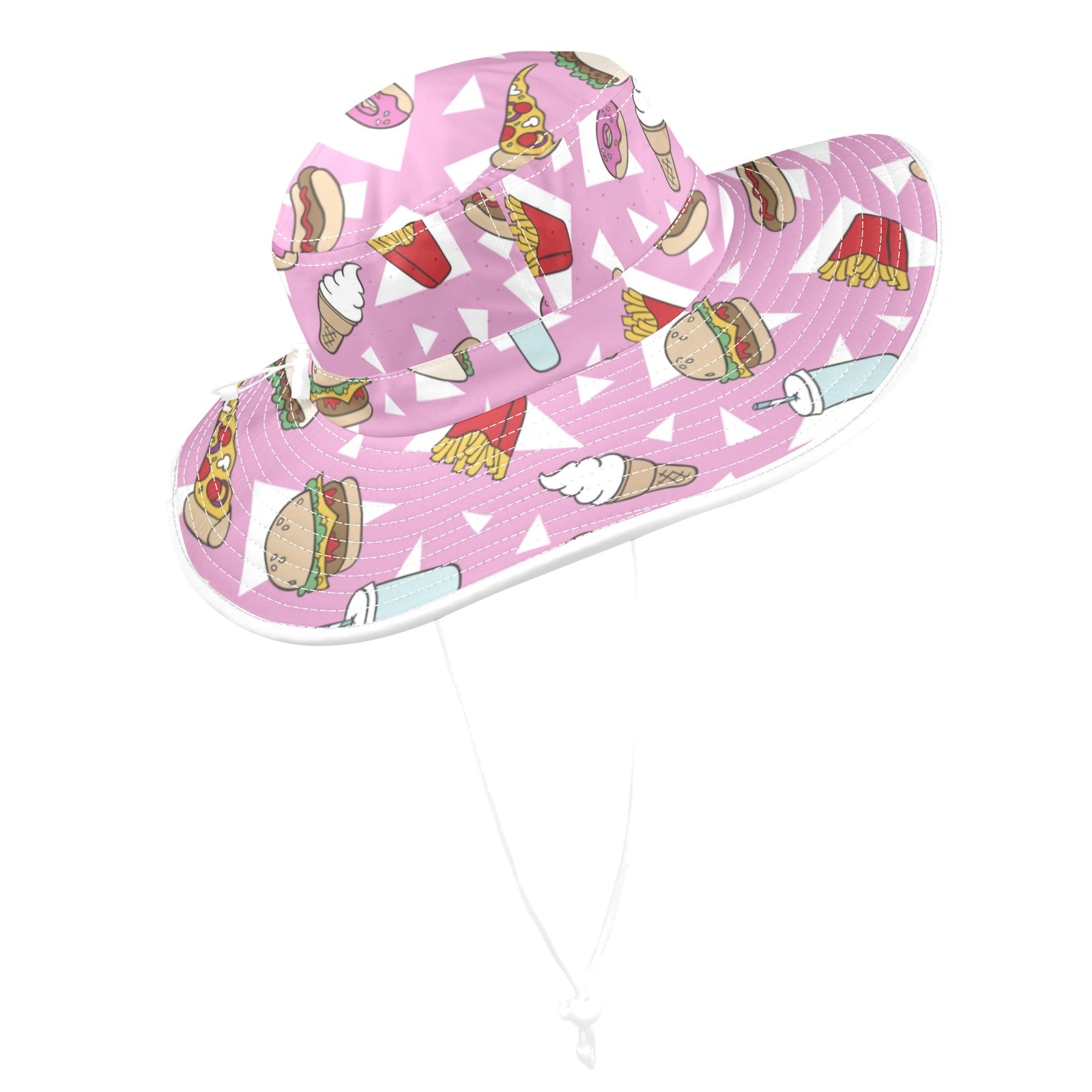 Fast Food Wide Brim Bucket Hat Wide Brim Bucket Hat Food Printed Offshore