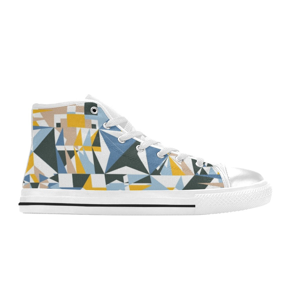 Mosaic - Men's High Top Canvas Shoes