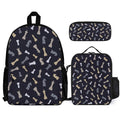 Chess Pattern Three Piece Backpack Set white One size Three Piece Backpack Set Printed Offshore