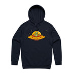 Alien Pizza - Mens Hoodie Navy Mens Hoodie Food Printed In Australia Sci Fi