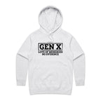 Gen X, Lots Of Memories, No Evidence Women's AS Colour Hoodie White Marle Womens Hoodie Printed In Australia