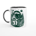 Alien And Bigfoot Play Guitar - White 11oz Ceramic Mug with Color Inside Ceramic Black Colour 11oz Mug Globally Fulfilled Music Sci Fi