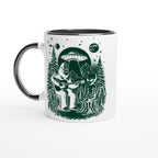 Alien And Bigfoot Play Guitar - White 11oz Ceramic Mug with Color Inside Ceramic Black Colour 11oz Mug Globally Fulfilled Music Sci Fi