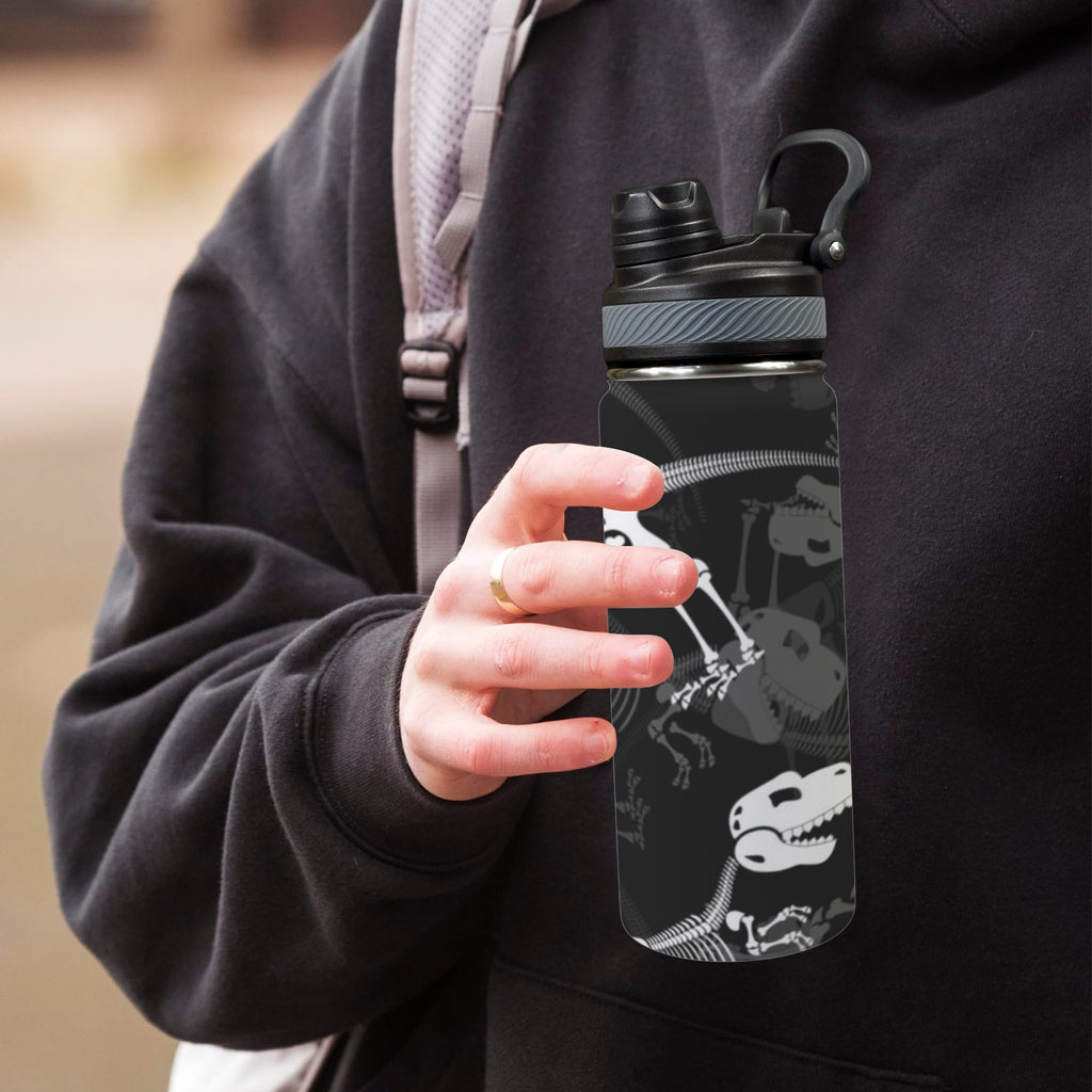 Dinosaur Skeleton - Insulated Water Bottle with Dual-Use Lid (18oz) Insulated Water Bottle with Dual-Use Lid (18oz) Printed Offshore
