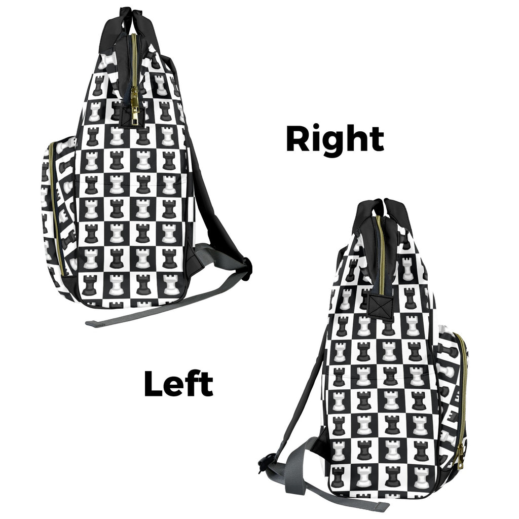 Chess Black And White - Multi-Function Backpack, Nappy / Diaper Bag