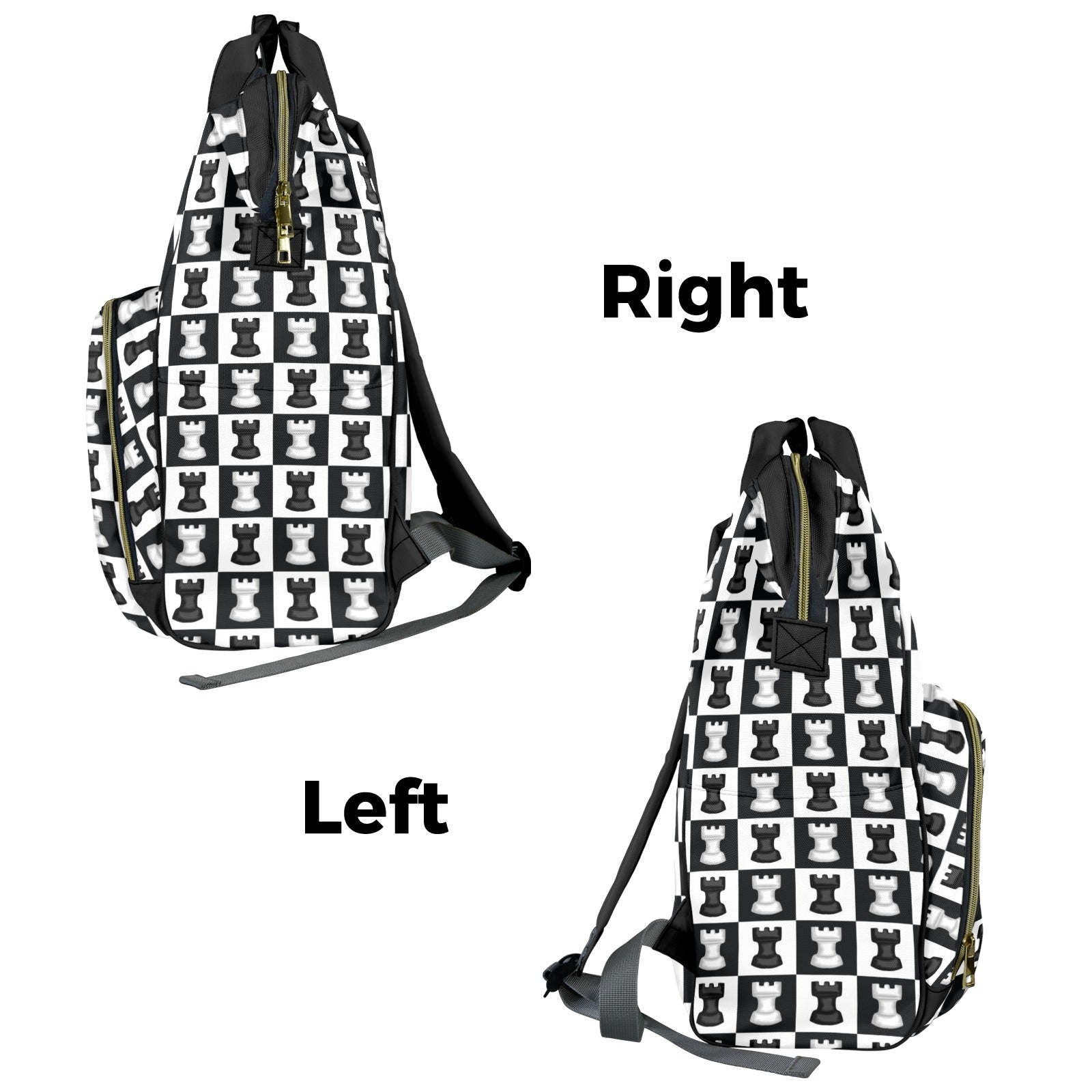 Chess Black And White - Multi-Function Backpack, Nappy / Diaper Bag