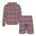 Comic Book Cells Men's Lightweight Sun Hoodie & Shorts Set Men's Lightweight Sun Hoodie & Shorts comic Printed Offshore