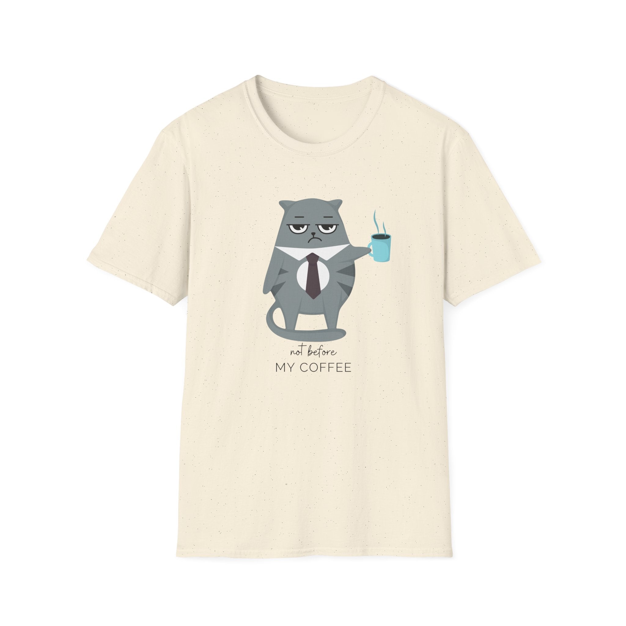 Not Before My Coffee, Cat - Unisex Softstyle T-Shirt