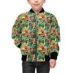 Tropical Comic Book Style Kids Bomber Jacket