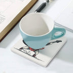 Cat Playing Guitar Ceramic Coasters (Square) Ceramic Coasters animal Music Printed Offshore
