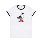 Seagull With Sunglasses And High Tops AS Colour Women's Ringer Tee