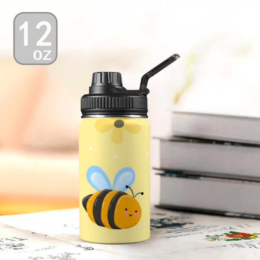 Bright Bees - Kids Water Bottle with Chug Lid (12 oz) Kids Water Bottle with Chug Lid animal Printed Offshore