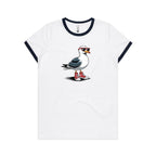 Seagull With Sunglasses And High Tops AS Colour Women's Ringer Tee