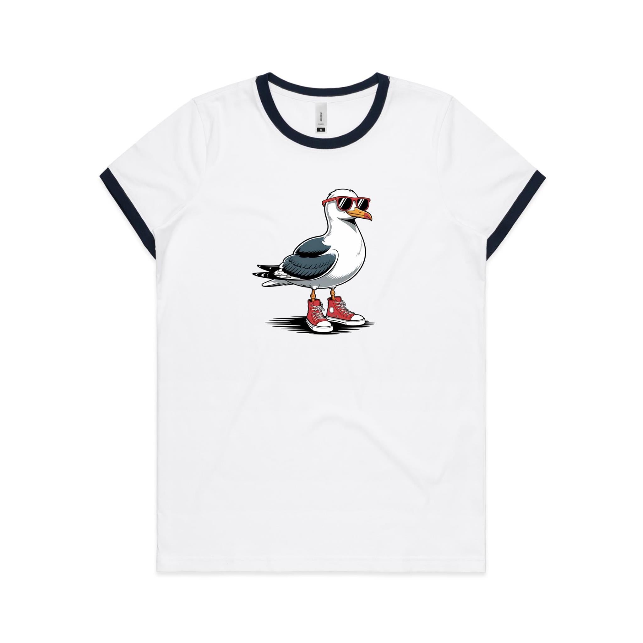 Seagull With Sunglasses And High Tops AS Colour Women's Ringer Tee