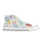 Summer Fun - Kids High Top Canvas Shoes