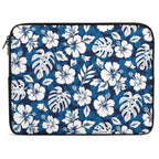 Blue Hawaiian Floral Laptop Sleeve (Multiple Sizes) black Laptop Sleeve Plants Printed Offshore
