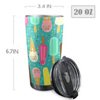 Ice Cream - 20oz Mobile Tumbler with Lid (Black Lock) 20oz Travel Mug Food Printed Offshore