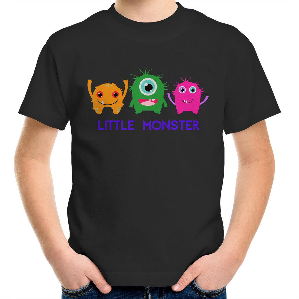 Little Monster - Kids Youth T-Shirt Black Kids Youth T-shirt Printed In Australia Sci Fi