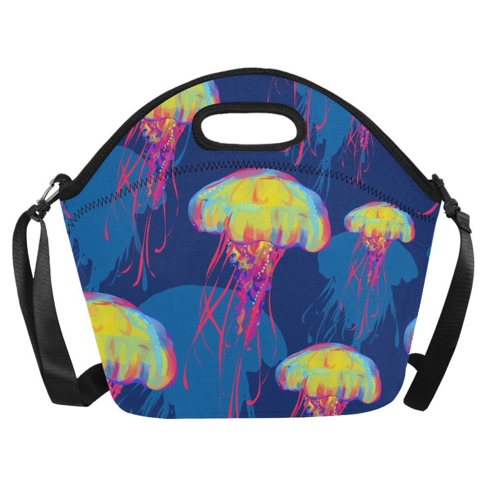 Bright Jellyfish - Neoprene Lunch Bag Neoprene Lunch Bag Printed Offshore