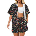Quavers, Music Notes Women's Windbreaker Short Set 2XL Women's Windbreaker Short Set Music Printed Offshore