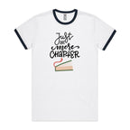 Just One More Chapter, Books - Staple Ringer Tee White Navy Ringer T-Shirt Printed In Australia Reading